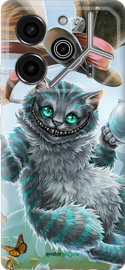 Силіконовий чехол Чеширський Кіт 2 для Tecno Pova 6 Pro - 3993u-3689 изображение 