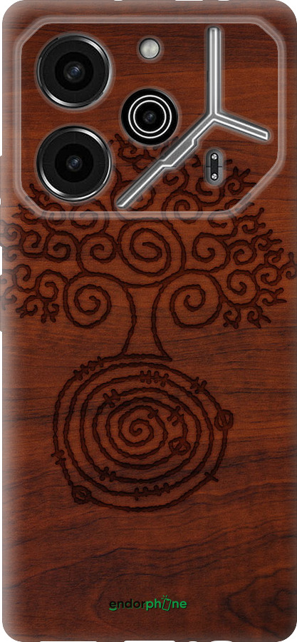 Силиконовый чехол Узор дерева для Tecno Pova 6 Pro - 4119u-3689 изображение 
