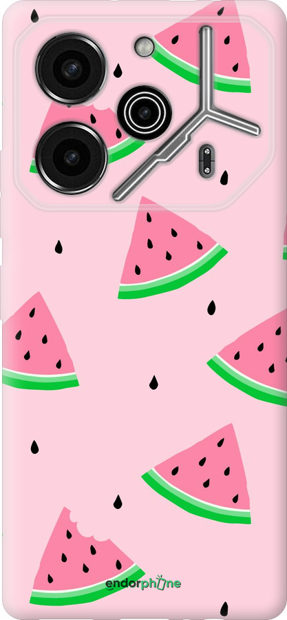 Силиконовый чехол Розовый арбуз для Tecno Pova 6 Pro - 4314u-3689 изображение 