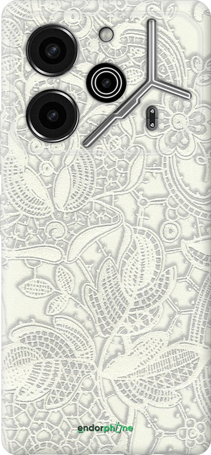 Силіконовий чехол Біле мереживо для Tecno Pova 6 Pro - 4383u-3689 изображение 