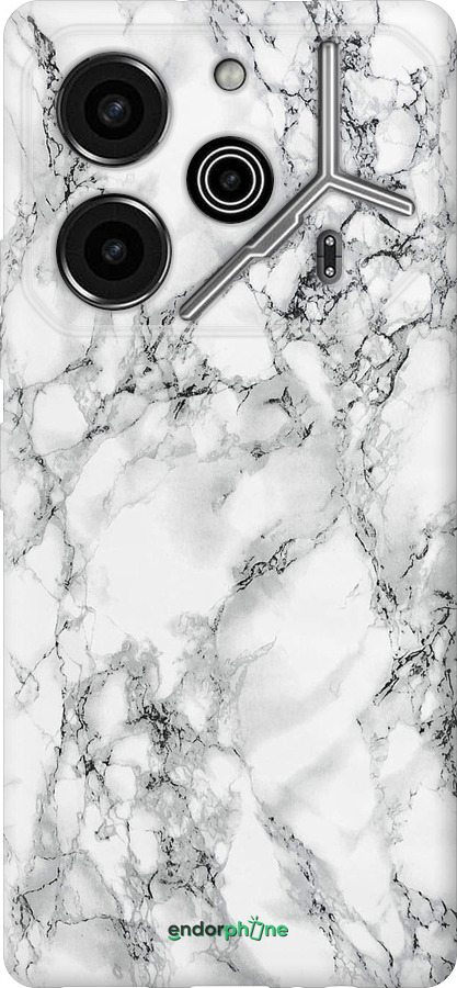 Силиконовый чехол Мрамор белый для Tecno Pova 6 Pro - 4480u-3689 изображение 