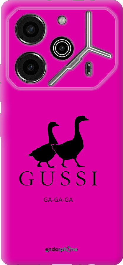 Силиконовый чехол Гуси для Tecno Pova 6 Pro - 4561u-3689 изображение 