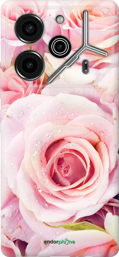 Силиконовый чехол Розы для Tecno Pova 6 Pro - 525u-3689 изображение 