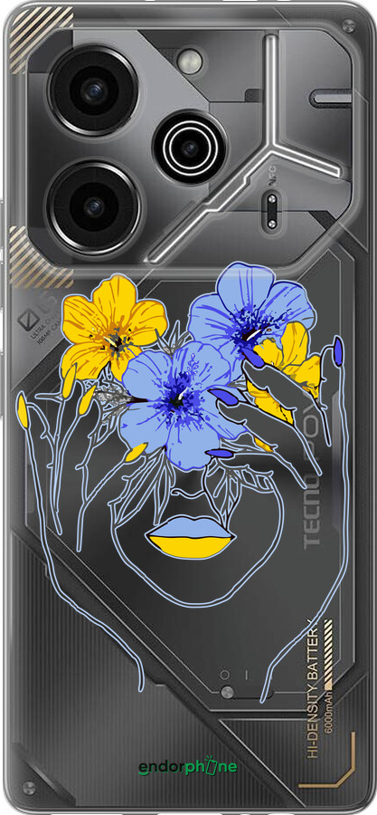 Силиконовый чехол Девушка v4 для Tecno Pova 6 Pro - 5276u-3689 изображение 