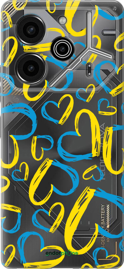 Силіконовий чехол Серця UA  для Tecno Pova 6 Pro - 5292u-3689 изображение 