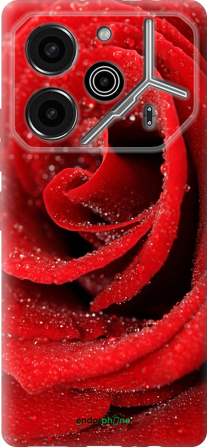 Силиконовый чехол Красная роза для Tecno Pova 6 Pro - 529u-3689 изображение 