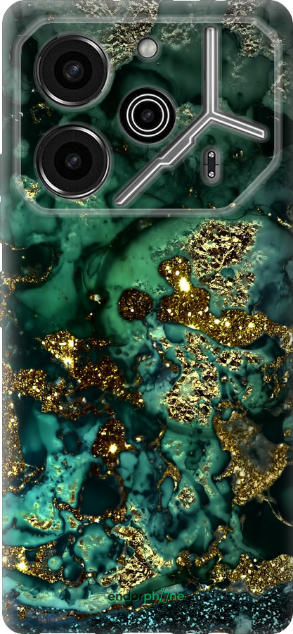 Силіконовий чехол Мармур золото багатство для Tecno Pova 6 Pro - 5419u-3689 изображение 