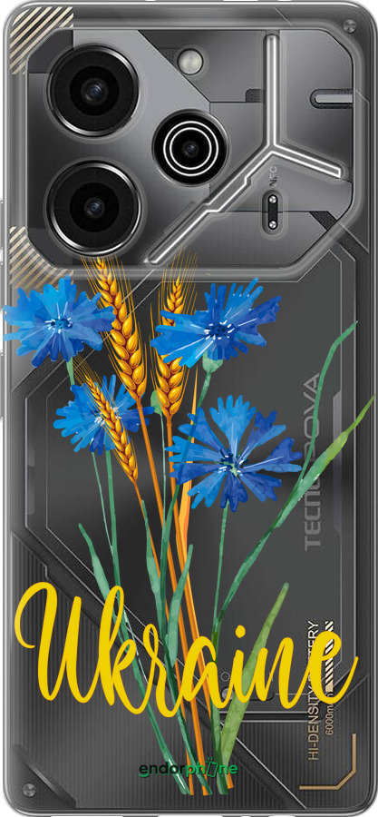 Силиконовый чехол Ukraine v2 для Tecno Pova 6 Pro - 5445u-3689 изображение 