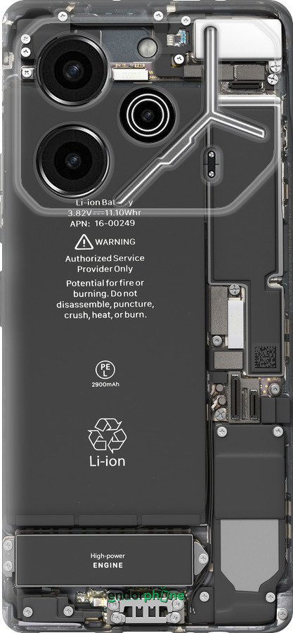 Силиконовый чехол Детали смартфона для Tecno Pova 6 Pro - 5487u-3689 изображение 