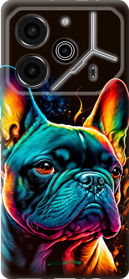 Силиконовый чехол Яркий бульдог для Tecno Pova 6 Pro - 5547u-3689 изображение 