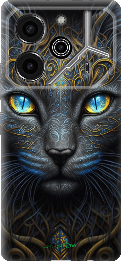 Силиконовый чехол Кошка для Tecno Pova 6 Pro - 5548u-3689 изображение 