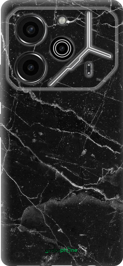 Силиконовый чехол Черный мрамор v2 для Tecno Pova 6 Pro - 5568u-3689 изображение 