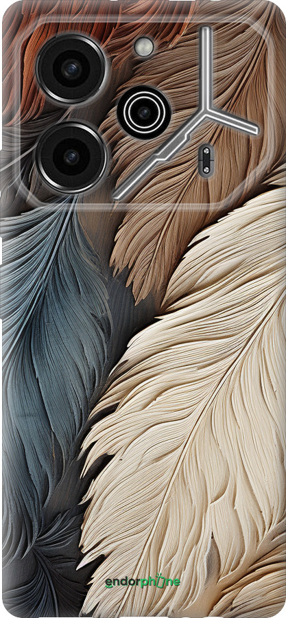 Силиконовый чехол Листья в стиле бохо для Tecno Pova 6 Pro - 5643u-3689 изображение 