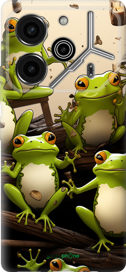 Силиконовый чехол Жабки для Tecno Pova 6 Pro - 5656u-3689 изображение 