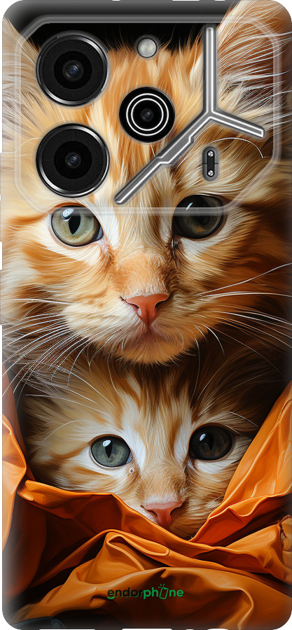 Силиконовый чехол Котики 2 для Tecno Pova 6 Pro - 5664u-3689 изображение 