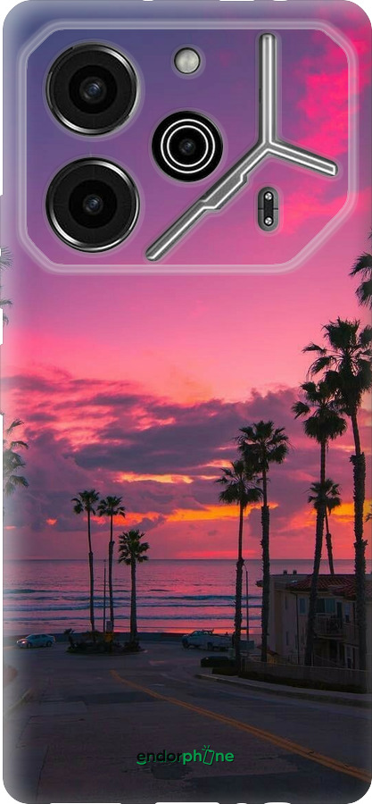 Силиконовый чехол Пальмы для Tecno Pova 6 Pro - 5873u-3689 изображение 