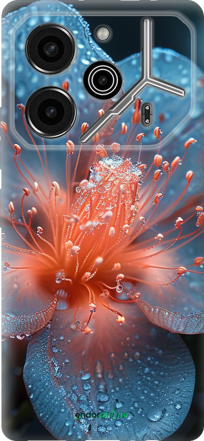 Силиконовый чехол Роса на цветке для Tecno Pova 6 Pro - 6039u-3689 изображение 