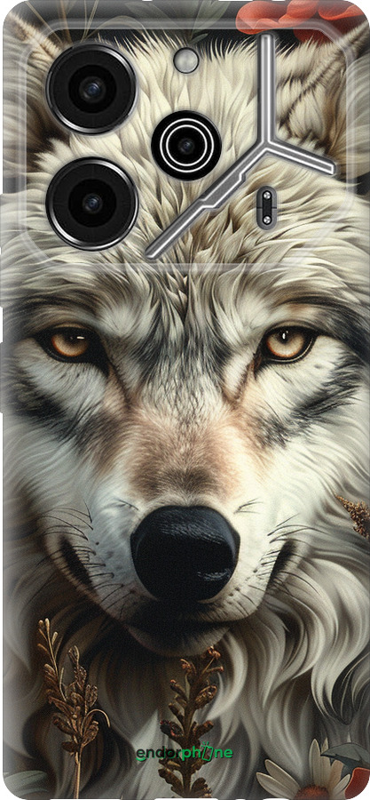 Силиконовый чехол Волчий взгляд для Tecno Pova 6 Pro - 6066u-3689 изображение 