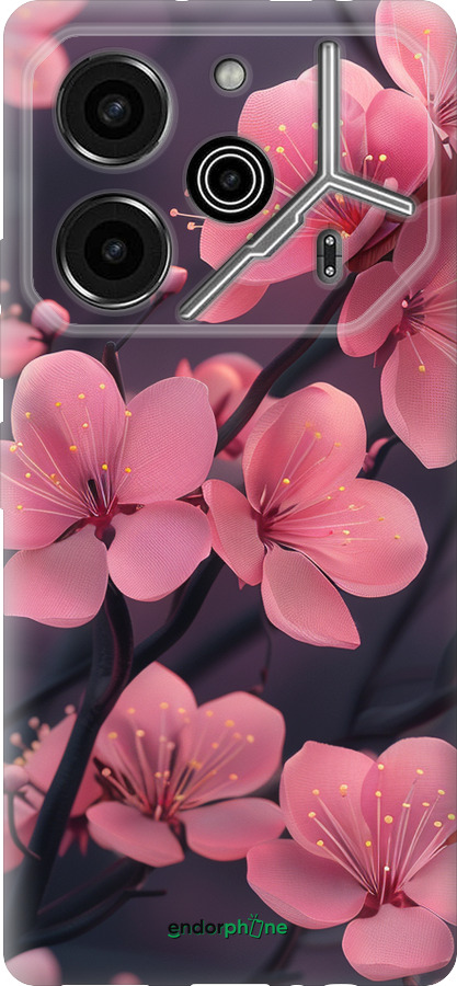 Силіконовий чехол Пурпурова сакура для Tecno Pova 6 Pro - 6075u-3689 изображение 