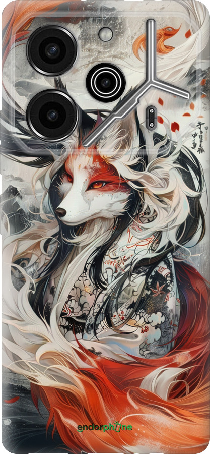 Силіконовий чехол Дух кицуне для Tecno Pova 6 Pro - 6107u-3689 изображение 