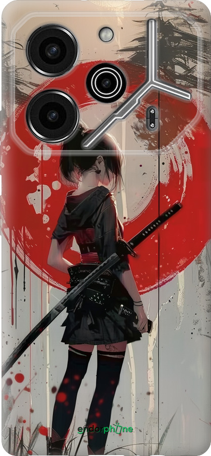 Силиконовый чехол Сумерки воина: Танец с катаной для Tecno Pova 6 Pro - 6123u-3689 изображение 