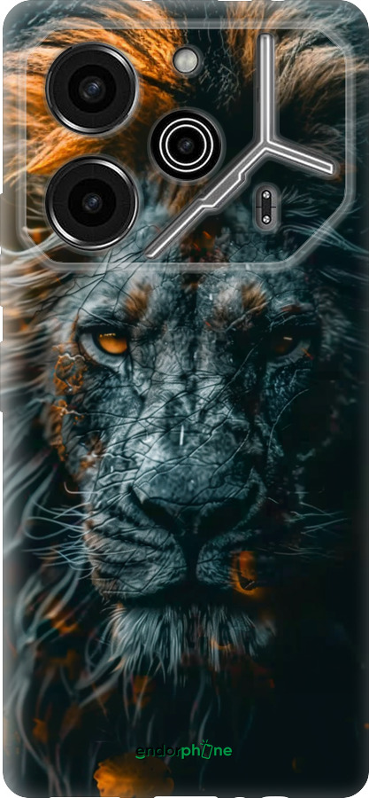 Силиконовый чехол Лев в сумерках для Tecno Pova 6 Pro - 6154u-3689 изображение 