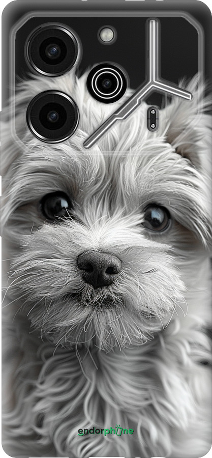 Силиконовый чехол Мальтипу на чорном фоне для Tecno Pova 6 Pro - 6156u-3689 изображение 