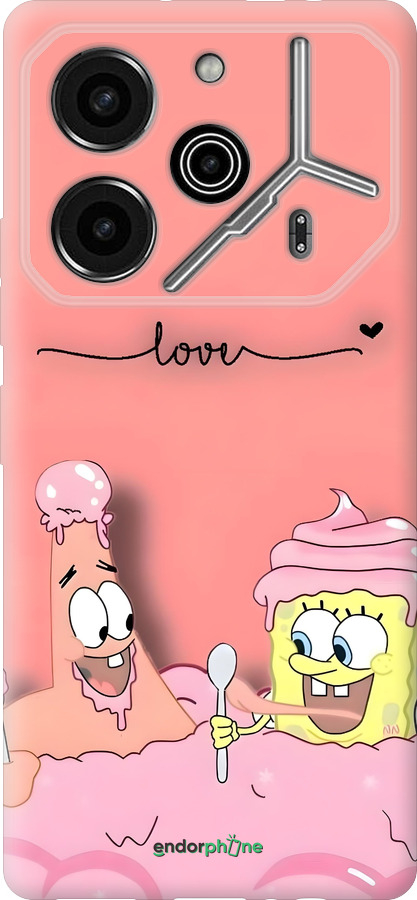 Силиконовый чехол Спанч Боб для Tecno Pova 6 Pro - 6282u-3689 изображение 