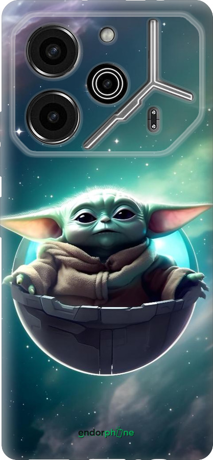 Силіконовий чехол Малышь йода для Tecno Pova 6 Pro - 6294u-3689 изображение 