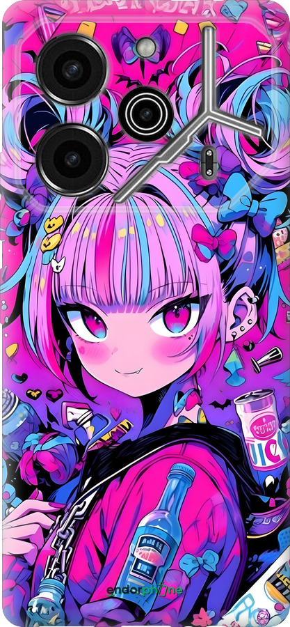 Силиконовый чехол Аниме милаха для Tecno Pova 6 Pro - 6314u-3689 изображение 