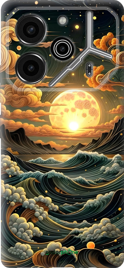 Силіконовий чехол Арт волны для Tecno Pova 6 Pro - 6332u-3689 изображение 