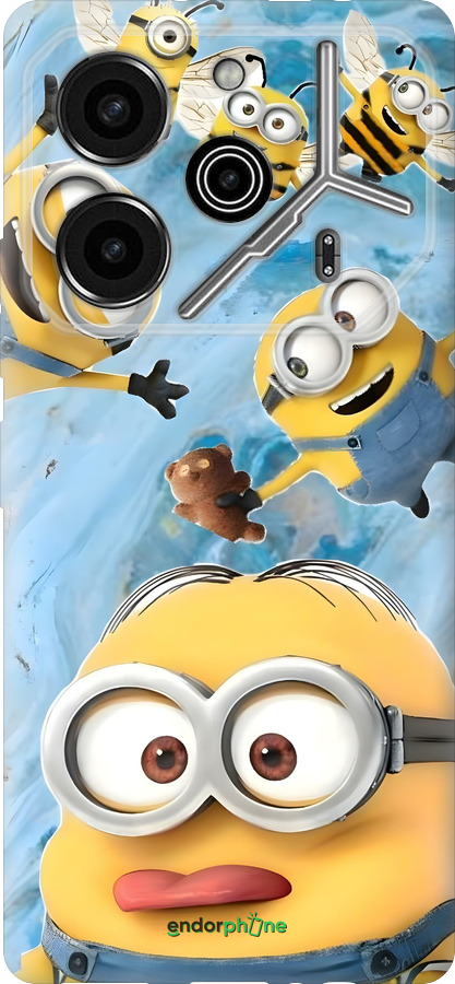 Силиконовый чехол Миньоны для Tecno Pova 6 Pro - 6386u-3689 изображение 