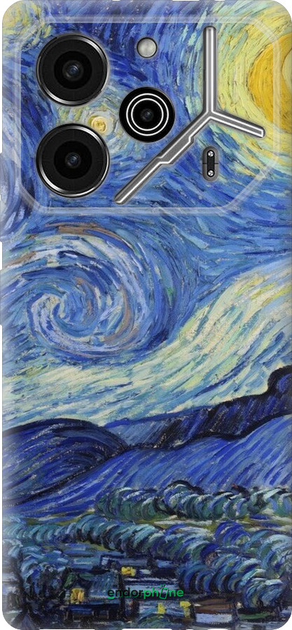 Силиконовый чехол «Звездная ночь» Винсента Ван Гога для Tecno Pova 6 Pro - 6433u-3689 изображение 