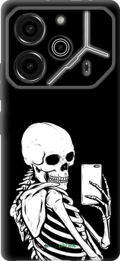 Силиконовый чехол Скелет делает Selfie для Tecno Pova 6 Pro - 6535u-3689 изображение 