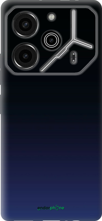 Силіконовий чехол Градієнт у темно-синьому стилі для Tecno Pova 6 Pro - 6542u-3689 изображение 