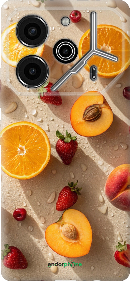 Силиконовый чехол Фрукты 3 для Tecno Pova 6 Pro - 6703u-3689 изображение 