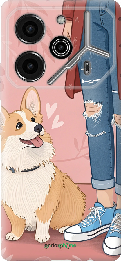 Силіконовий чехол Корги 3 для Tecno Pova 6 Pro - 6707u-3689 изображение 