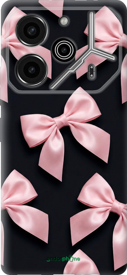 Силіконовий чехол Coquette Ribbons Dark Coquette для Tecno Pova 6 Pro - 6767u-3689 изображение 