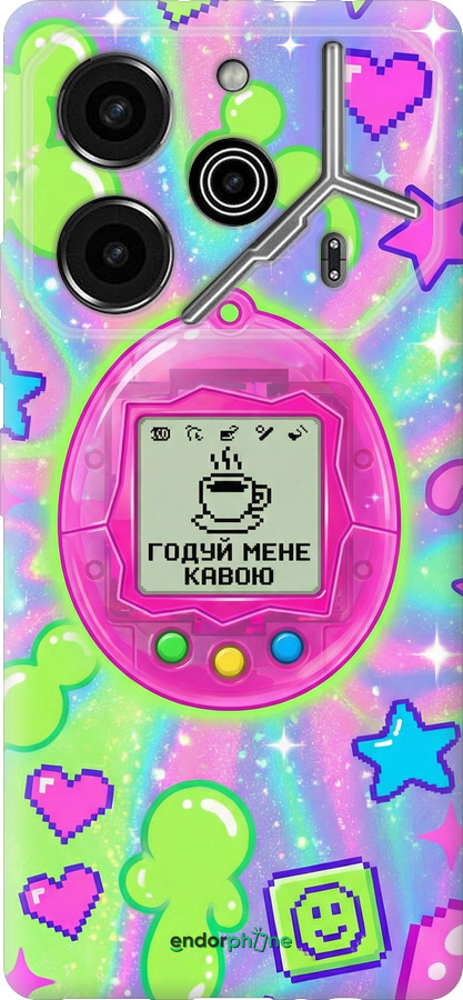 Силиконовый чехол Y2K Aesthetic Retro Pet: Годуй мене кавою для Tecno Pova 6 Pro - 6784u-3689 изображение 