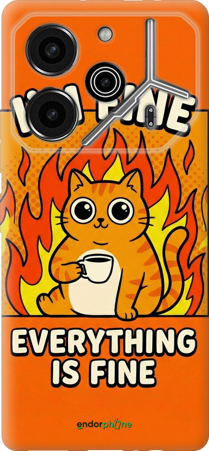 Силиконовый чехол Funny Cat для Tecno Pova 6 Pro - 6786u-3689 изображение 