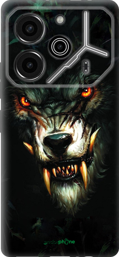 Силиконовый чехол Дьявольский волк для Tecno Pova 6 Pro - 833u-3689 изображение 