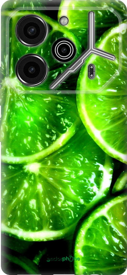 Силиконовый чехол Зелёные дольки лимона для Tecno Pova 6 Pro - 852u-3689 изображение 
