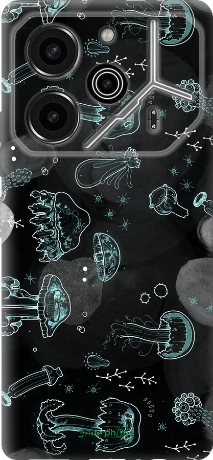 Силиконовый чехол Медузы для Tecno Pova 6 Pro - 906u-3689 изображение 
