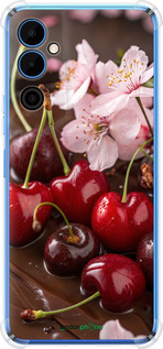 Силіконовий протиударний с посиленими кутами чехол Вишня у шоколаді для Tecno Pova Neo 2 LG6n - 6698sp-2968 изображение 