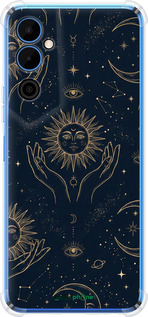 Силикон с усиленными углами чехол Celestial Harmony: Sun & Moon Gold Mystic Pattern для Tecno Pova Neo 2 LG6n - 6778sp-2968 изображение 