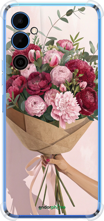 Силикон с усиленными углами чехол Пионы 1 для Tecno Pova Neo 2 LG6n - 6705sp-2968 изображение 