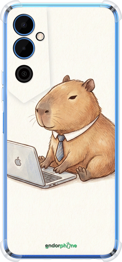 Силіконовий протиударний с посиленими кутами чехол Funny Capybara CEO Working для Tecno Pova Neo 2 LG6n - 6777sp-2968 изображение 