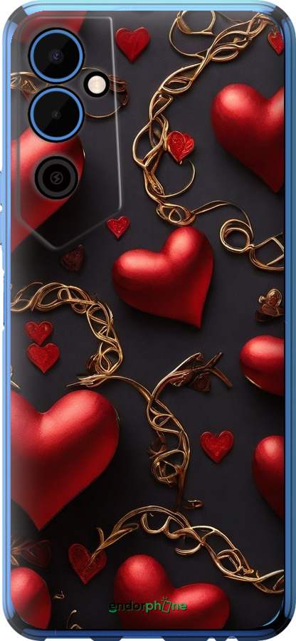 Силіконовий чехол Сердечки для Tecno Pova Neo 2 LG6n - 5831u-2968 изображение 