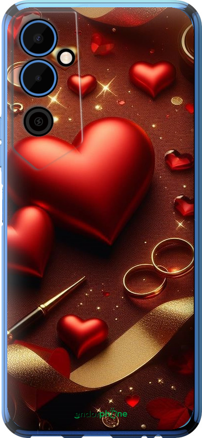 Силіконовий чехол Сердечки v3 для Tecno Pova Neo 2 LG6n - 5833u-2968 изображение 