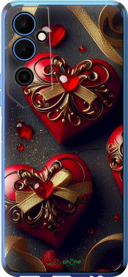 Силіконовий чехол Сердечки v4 для Tecno Pova Neo 2 LG6n - 5834u-2968 изображение 